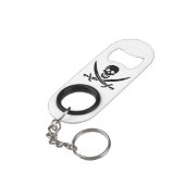 Porte-clé Décapsuleur Drapeau pirate crâne épées croisées (angle arrière)
