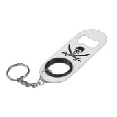 Porte-clé Décapsuleur Drapeau pirate crâne épées croisées (Devant Angle)