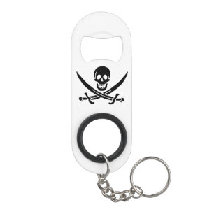 Porte-clé Décapsuleur Drapeau pirate crâne épées croisées