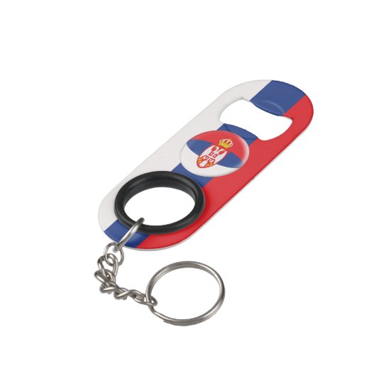 Porte-clé Décapsuleur Drapeau serbe de la Serbie (angle arrière)