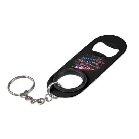 Porte-clé Décapsuleur Drapeau USA (Devant Angle)