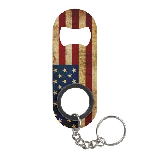 Porte-clé Décapsuleur Drapeau USA / Grunge (Dos)