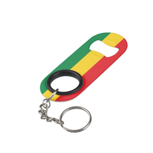 Porte-clé Décapsuleur Drapeau vert, or (jaune) et rouge (angle arrière)