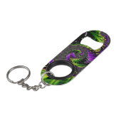 Porte-clé Décapsuleur Eclectique Psychédélique Spirale Fractale Art Abst (Devant Angle)