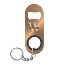 Élégant nom de monogramme Bronze Mens métalliques 