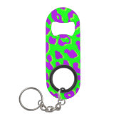 Porte-clé Décapsuleur Empreinte de léopard vert pourpre (Devant)
