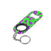 Porte-clé Décapsuleur Empreinte de léopard vert pourpre (angle arrière)