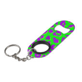 Porte-clé Décapsuleur Empreinte de léopard vert pourpre (Devant Angle)