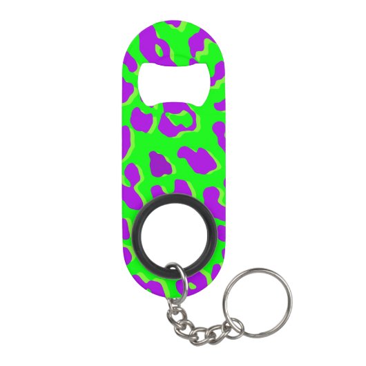 Porte-clé Décapsuleur Empreinte de léopard vert pourpre (Dos)
