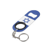 Porte-clé Décapsuleur Etat d'Israël Drapeau, Étoile de David Juifs (angle arrière)