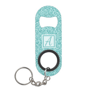 Porte-clé Décapsuleur Étincelle bleue de monogramme fait sur commande