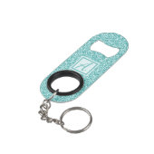 Porte-clé Décapsuleur Étincelle bleue Monogramme personnalisée (angle arrière)