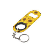 Porte-clé Décapsuleur Fleurs de soleil (angle arrière)