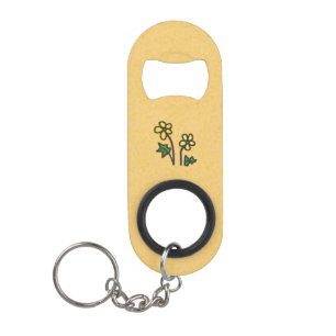 Porte-clé Décapsuleur Fleurs douces Jaune
