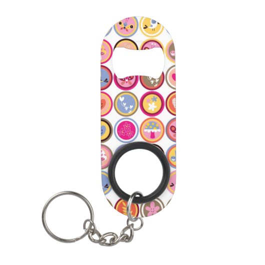 Porte-clé Décapsuleur fleurs mignonnes, oiseaux, motif de coeurs (Devant)