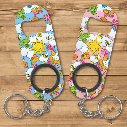 Porte-clé Décapsuleur Fond de bébés animaux