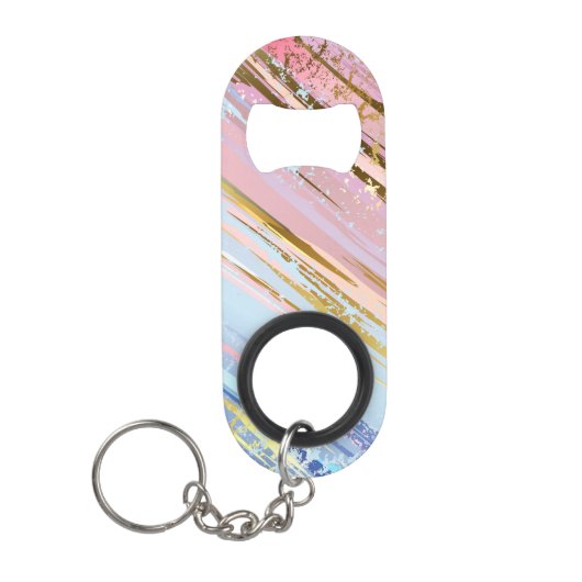 Porte-clé Décapsuleur Fond rose texturé (Devant)