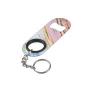 Porte-clé Décapsuleur Fond rose texturé (angle arrière)