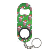 Porte-clé Décapsuleur Football de Santa Hat sur Vert (Dos)