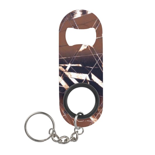 Porte-clé Décapsuleur Formes Abstraites en Brun (Devant)