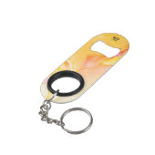 Porte-clé Décapsuleur Fuchsia orange d'or jaune de marbre d'aquarelle de (angle arrière)