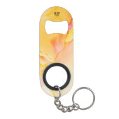 Porte-clé Décapsuleur Fuchsia orange d'or jaune de marbre d'aquarelle de (Dos)