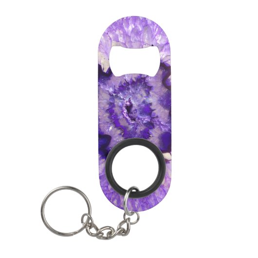 Porte-clé Décapsuleur Géode d'âge violet de plumes (Devant)