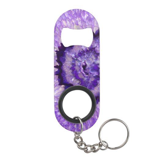 Porte-clé Décapsuleur Géode d'âge violet de plumes (Dos)