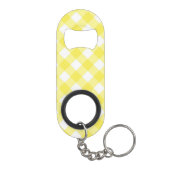 Porte-clé Décapsuleur Gingham Classique Jaune Clair à Monogramme (Dos)
