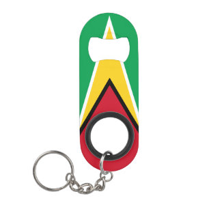 Porte-clé Décapsuleur Guyana Drapeau Rouge Vert Jaune Noir Blanc Patriot
