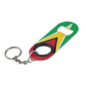 Porte-clé Décapsuleur Guyana Drapeau Rouge Vert Jaune Noir Blanc Patriot (Devant Angle)