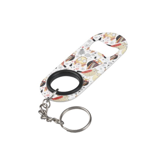 Porte-clé Décapsuleur Hibou drôle de texture (angle arrière)