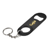 Porte-clé Décapsuleur Hippocampe Polygonal Or (Devant Angle)