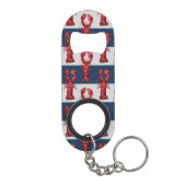 Porte-clé Décapsuleur Homards marins sur les bandes bleues et grises de (Dos)