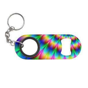 Porte-clé Décapsuleur Illusion optique en spirale d'arc-en-ciel
