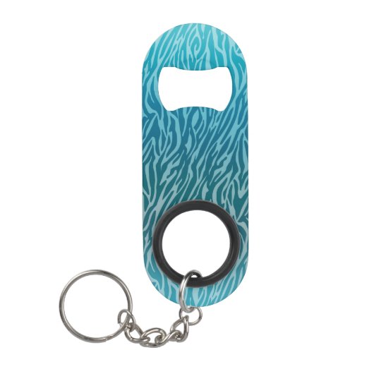 Porte-clé Décapsuleur Impression Aqua Ombre Zebra (Devant)