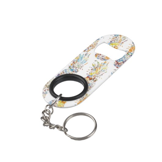 Porte-clé Décapsuleur Impression d'ananas (angle arrière)