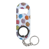Porte-clé Décapsuleur Impression Rose pointillée, Modèle Floral Moderne (Dos)