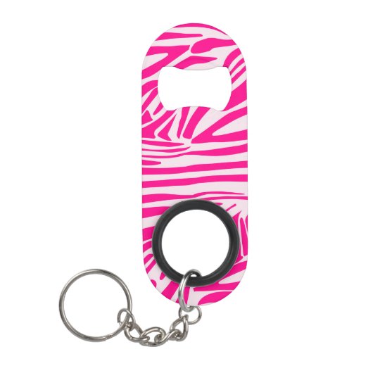 Porte-clé Décapsuleur Impression zèbre rose (Devant)
