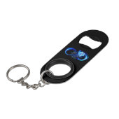 Porte-clé Décapsuleur Infini lumineux avec rose bleue (Devant Angle)