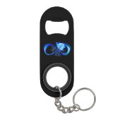 Porte-clé Décapsuleur Infini lumineux avec rose bleue (Dos)