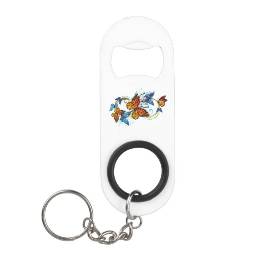 Porte-clé Décapsuleur Infinité de papillons monarques (Devant)
