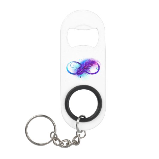 Porte-clé Décapsuleur Infinity with purple feather (Devant)