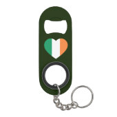 Porte-clé Décapsuleur Irlande Heartflag sur fond vert foncé (Dos)