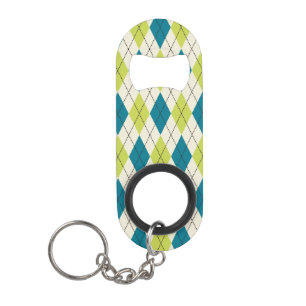 Porte-clé Décapsuleur Jacquard bleu et vert