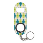 Porte-clé Décapsuleur Jacquard bleu et vert (Dos)