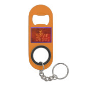 Porte-clé Décapsuleur J'Aime Jesus Mini Bouteille Ouverture Avec Porte - (Dos)