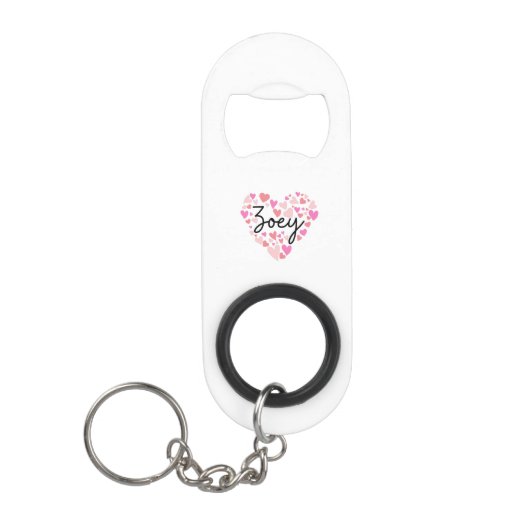Porte-clé Décapsuleur J'aime Zoey (Devant)
