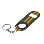 Porte-clé Décapsuleur Jaune Tirages de course Carbone Fiber Style (Devant Angle)