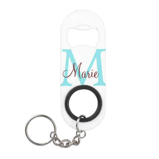 Porte-clé Décapsuleur jeté simple minimal ajouter nom monogramme rose ro (Devant)